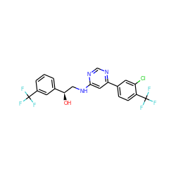 O[C@H](CNc1cc(-c2ccc(C(F)(F)F)c(Cl)c2)ncn1)c1cccc(C(F)(F)F)c1 ZINC000103261230