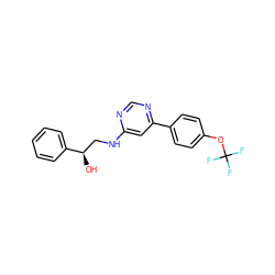 O[C@H](CNc1cc(-c2ccc(OC(F)(F)F)cc2)ncn1)c1ccccc1 ZINC000103261262