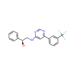 O[C@H](CNc1cc(-c2cccc(C(F)(F)F)c2)ncn1)c1ccccc1 ZINC000103260524