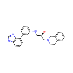 O[C@H](CNc1cccc(-c2cccc3[nH]cnc23)c1)CN1CCc2ccccc2C1 ZINC000219749973