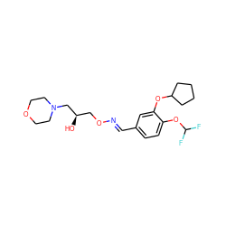 O[C@H](CO/N=C/c1ccc(OC(F)F)c(OC2CCCC2)c1)CN1CCOCC1 ZINC000473134350