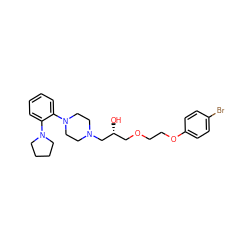 O[C@H](COCCOc1ccc(Br)cc1)CN1CCN(c2ccccc2N2CCCC2)CC1 ZINC000103254525