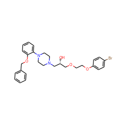 O[C@H](COCCOc1ccc(Br)cc1)CN1CCN(c2ccccc2OCc2ccccc2)CC1 ZINC000103254547