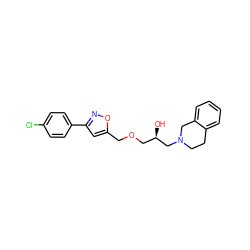 O[C@H](COCc1cc(-c2ccc(Cl)cc2)no1)CN1CCc2ccccc2C1 ZINC000219731662