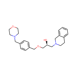 O[C@H](COCc1ccc(CN2CCOCC2)cc1)CN1CCc2ccccc2C1 ZINC000219723415