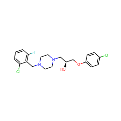 O[C@H](COc1ccc(Cl)cc1)CN1CCN(Cc2c(F)cccc2Cl)CC1 ZINC000022922568