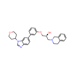 O[C@H](COc1cccc(-c2ccc3ncn(C4CCOCC4)c3c2)c1)CN1CCc2ccccc2C1 ZINC000220085636