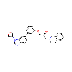 O[C@H](COc1cccc(-c2ccc3ncn(C4COC4)c3c2)c1)CN1CCc2ccccc2C1 ZINC000219740252