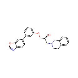 O[C@H](COc1cccc(-c2ccc3ncoc3c2)c1)CN1CCc2ccccc2C1 ZINC000219738301