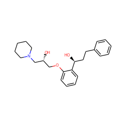 O[C@H](COc1ccccc1[C@@H](O)CCc1ccccc1)CN1CCCCC1 ZINC000013529031