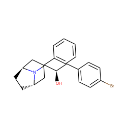 O[C@H](Cc1ccc(Br)cc1)CN1[C@H]2CC[C@H]1CC(c1ccccc1)C2 ZINC000100799593