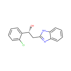 O[C@H](Cc1nc2ccccc2[nH]1)c1ccccc1Cl ZINC000000195529