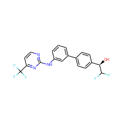 O[C@H](c1ccc(-c2cccc(Nc3nccc(C(F)(F)F)n3)c2)cc1)C(F)F ZINC001772597127