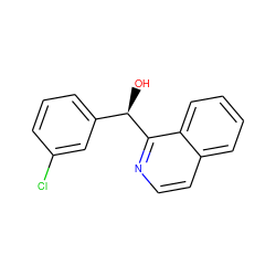 O[C@H](c1cccc(Cl)c1)c1nccc2ccccc12 ZINC000000337515