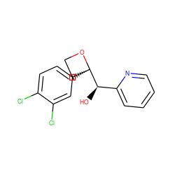 O[C@H](c1ccccn1)[C@]1(c2ccc(Cl)c(Cl)c2)CCO1 ZINC000207103122