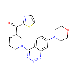 O[C@H](c1nccs1)[C@H]1CCCN(c2nnnc3cc(N4CCOCC4)ccc23)C1 ZINC000146313225