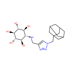 O[C@H]1[C@H](NCc2cn(CC34CC5CC(CC(C5)C3)C4)nn2)[C@@H](O)[C@H](O)[C@@H](O)[C@@H]1O ZINC000101409749