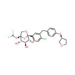 O[C@H]1[C@H](O)[C@@H](O)[C@@]2(c3ccc(Cl)c(Cc4ccc(O[C@H]5CCOC5)cc4)c3)OC[C@]1(OC(F)F)O2 ZINC001772637358