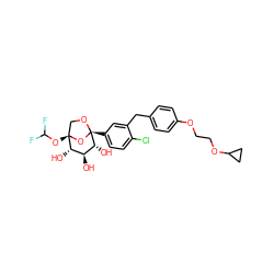 O[C@H]1[C@H](O)[C@@H](O)[C@@]2(c3ccc(Cl)c(Cc4ccc(OCCOC5CC5)cc4)c3)OC[C@]1(OC(F)F)O2 ZINC001772612800