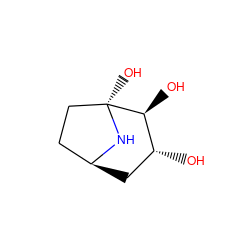 O[C@H]1[C@H](O)C[C@H]2CC[C@]1(O)N2 ZINC000005134794