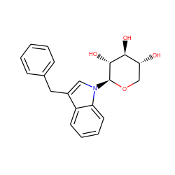 O[C@H]1[C@H](O)CO[C@@H](n2cc(Cc3ccccc3)c3ccccc32)[C@@H]1O ZINC000066101321