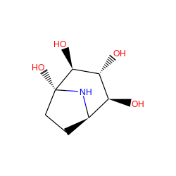 O[C@H]1[C@H]2CC[C@](O)(N2)[C@@H](O)[C@@H]1O ZINC000012504453