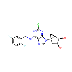 O[C@H]1C[C@@]2(n3cnc4c(NCc5cc(F)ccc5F)nc(Cl)nc43)C[C@H]2[C@H]1O ZINC001772611205