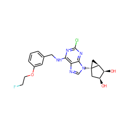 O[C@H]1C[C@@]2(n3cnc4c(NCc5cccc(OCCF)c5)nc(Cl)nc43)C[C@H]2[C@H]1O ZINC001772613738