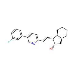 O[C@H]1C[C@@H]2CCCC[C@@H]2[C@H]1/C=C/c1ccc(-c2cccc(F)c2)cn1 ZINC000103247408