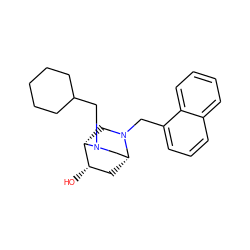 O[C@H]1C[C@@H]2CN(CC3CCCCC3)[C@H]1CN2Cc1cccc2ccccc12 ZINC000653882400