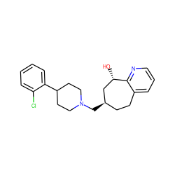 O[C@H]1C[C@H](CN2CCC(c3ccccc3Cl)CC2)CCc2cccnc21 ZINC000040423085