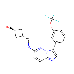 O[C@H]1C[C@H](CNc2ccc3ncc(-c4cccc(OC(F)(F)F)c4)n3n2)C1 ZINC001772618996