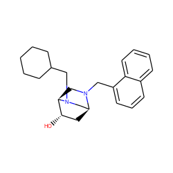 O[C@H]1C[C@H]2CN(CC3CCCCC3)[C@@H]1CN2Cc1cccc2ccccc12 ZINC000653887866