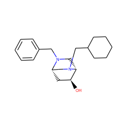 O[C@H]1C[C@H]2CN(CC3CCCCC3)[C@@H]1CN2Cc1ccccc1 ZINC000653895784