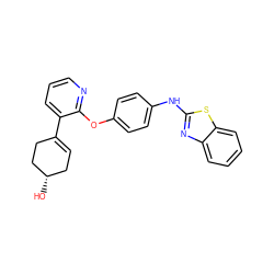 O[C@H]1CC=C(c2cccnc2Oc2ccc(Nc3nc4ccccc4s3)cc2)CC1 ZINC000142982030