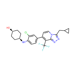 O[C@H]1CC[C@@H](Nc2ccc(-c3ccn4c(CC5CC5)nnc4c3C(F)(F)F)cc2Cl)CC1 ZINC001772607618