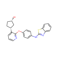 O[C@H]1CC[C@@H](c2cccnc2Oc2ccc(Nc3nc4ccccc4s3)cc2)C1 ZINC000139146887