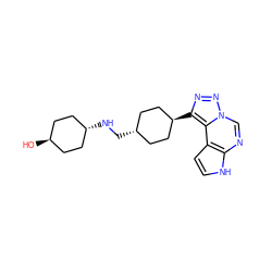 O[C@H]1CC[C@H](NC[C@H]2CC[C@H](c3nnn4cnc5[nH]ccc5c34)CC2)CC1 ZINC001772582794