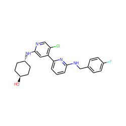 O[C@H]1CC[C@H](Nc2cc(-c3cccc(NCc4ccc(F)cc4)n3)c(Cl)cn2)CC1 ZINC000261093177