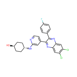 O[C@H]1CC[C@H](Nc2cc(-c3nc4cc(Cl)c(Cl)cc4nc3-c3ccc(F)cc3)ccn2)CC1 ZINC000261163905