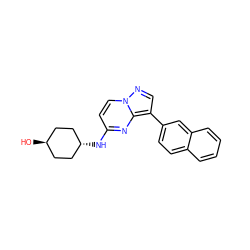 O[C@H]1CC[C@H](Nc2ccn3ncc(-c4ccc5ccccc5c4)c3n2)CC1 ZINC000261162716