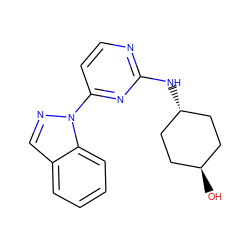 O[C@H]1CC[C@H](Nc2nccc(-n3ncc4ccccc43)n2)CC1 ZINC000299845537