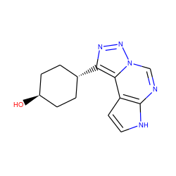 O[C@H]1CC[C@H](c2nnn3cnc4[nH]ccc4c23)CC1 ZINC001772588621