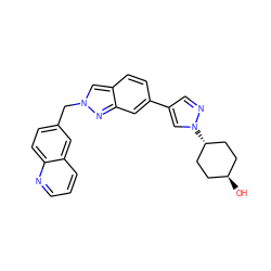 O[C@H]1CC[C@H](n2cc(-c3ccc4cn(Cc5ccc6ncccc6c5)nc4c3)cn2)CC1 ZINC000261114358