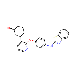 O[C@H]1CCC[C@H](c2cccnc2Oc2ccc(Nc3nc4ccccc4s3)cc2)C1 ZINC000139182476