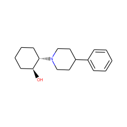 O[C@H]1CCCC[C@@H]1N1CCC(c2ccccc2)CC1 ZINC000000359759