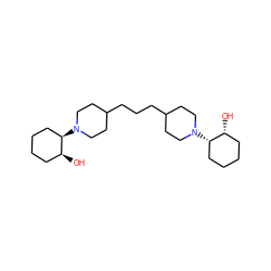 O[C@H]1CCCC[C@H]1N1CCC(CCCC2CCN([C@H]3CCCC[C@H]3O)CC2)CC1 ZINC000028238029