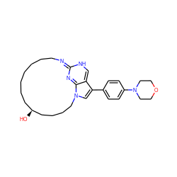 O[C@H]1CCCCCCCN=C2N=c3c(c(-c4ccc(N5CCOCC5)cc4)cn3CCCC1)=CN2 ZINC001772624821