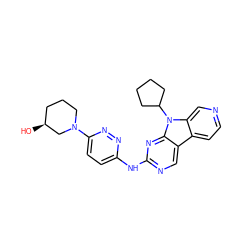 O[C@H]1CCCN(c2ccc(Nc3ncc4c5ccncc5n(C5CCCC5)c4n3)nn2)C1 ZINC000169706689