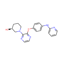 O[C@H]1CCCN(c2nccnc2Oc2ccc(Nc3ccccn3)cc2)C1 ZINC000139065769